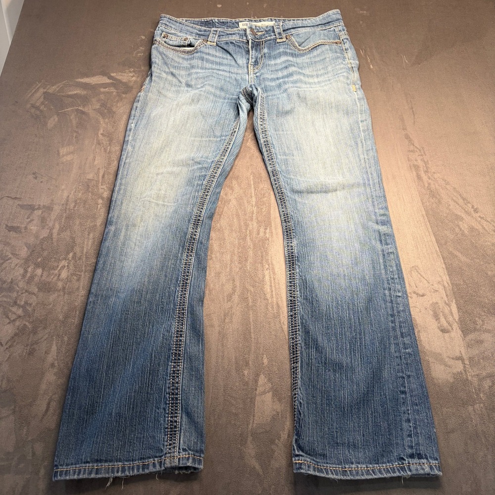 BKE Payton Bootcut Jeans Women 30 Medium Wash Embroidered Y2K Western Distressed